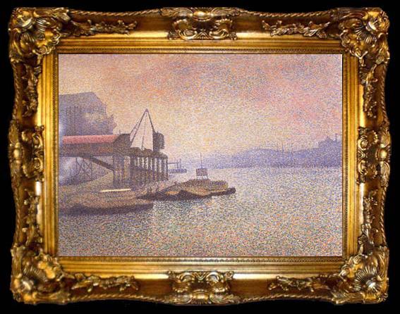 framed  Georges Lemmen View of the Thames (nn02), ta009-2
